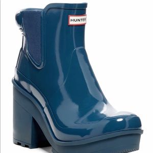 Hunter waterproof Chelsea platform rain boots
